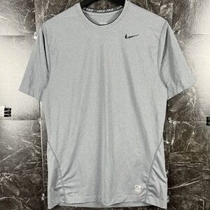 Nike Men's Grey Dri-Fit Pro Running Fitted Shirt Medium